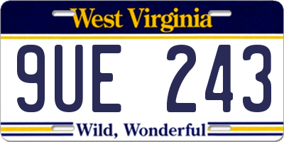 WV license plate 9UE243