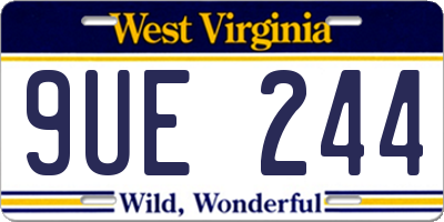 WV license plate 9UE244