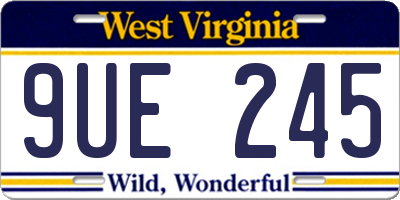 WV license plate 9UE245
