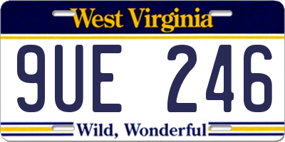 WV license plate 9UE246