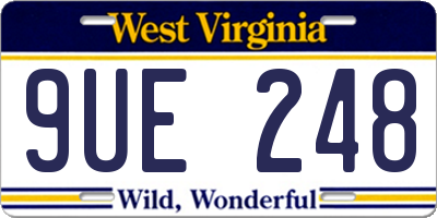 WV license plate 9UE248
