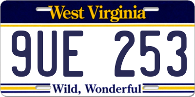 WV license plate 9UE253
