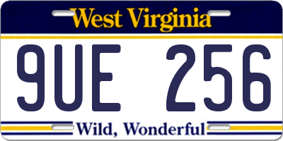 WV license plate 9UE256