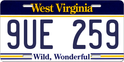 WV license plate 9UE259
