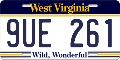 WV license plate 9UE261