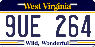 WV license plate 9UE264