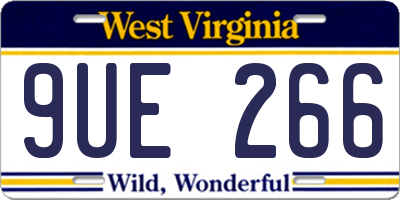 WV license plate 9UE266