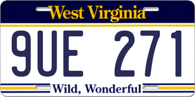 WV license plate 9UE271