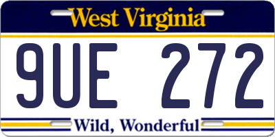 WV license plate 9UE272