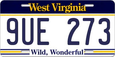 WV license plate 9UE273
