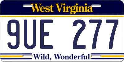 WV license plate 9UE277