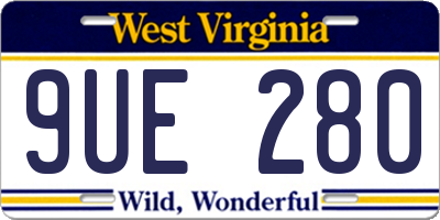 WV license plate 9UE280