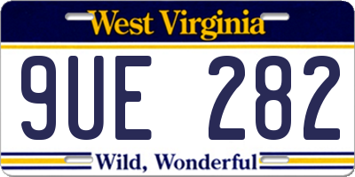 WV license plate 9UE282