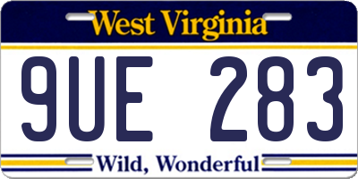 WV license plate 9UE283