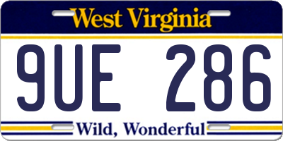 WV license plate 9UE286