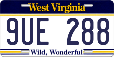 WV license plate 9UE288