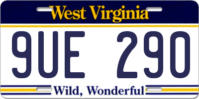 WV license plate 9UE290
