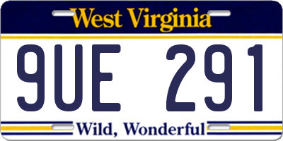 WV license plate 9UE291