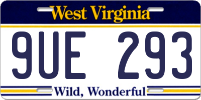 WV license plate 9UE293