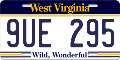WV license plate 9UE295