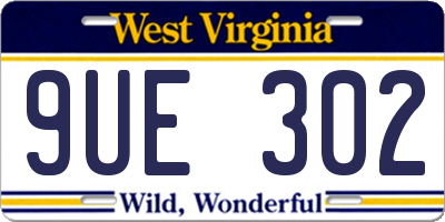 WV license plate 9UE302