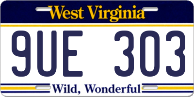 WV license plate 9UE303