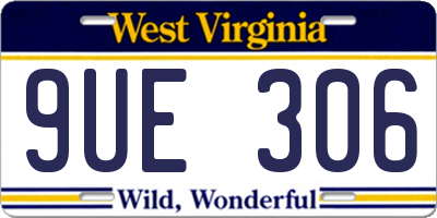 WV license plate 9UE306