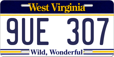 WV license plate 9UE307