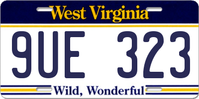WV license plate 9UE323