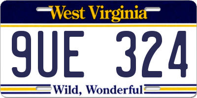 WV license plate 9UE324