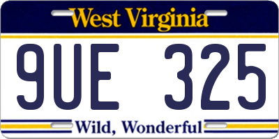 WV license plate 9UE325