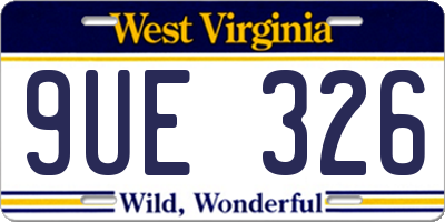 WV license plate 9UE326
