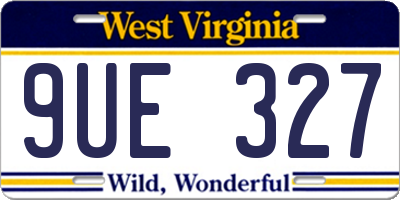 WV license plate 9UE327