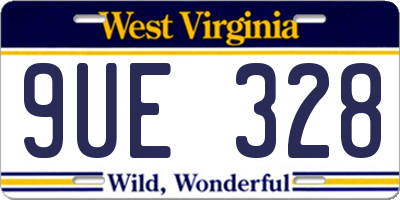 WV license plate 9UE328