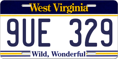 WV license plate 9UE329