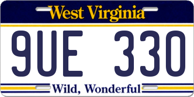 WV license plate 9UE330