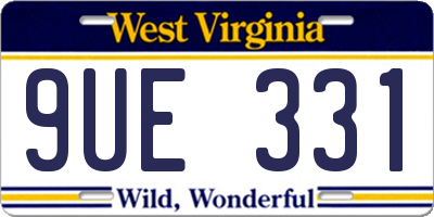 WV license plate 9UE331