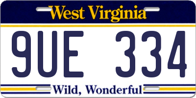 WV license plate 9UE334
