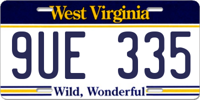 WV license plate 9UE335