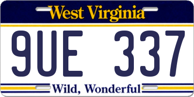 WV license plate 9UE337