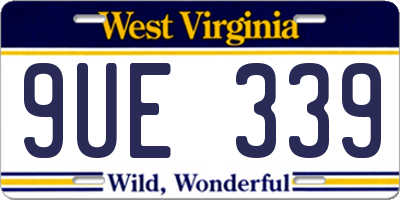 WV license plate 9UE339