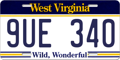 WV license plate 9UE340