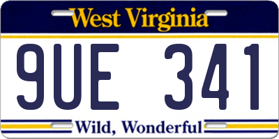 WV license plate 9UE341