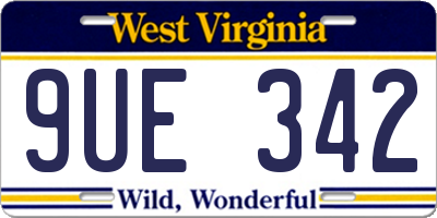 WV license plate 9UE342