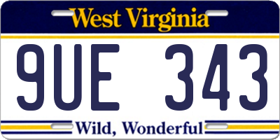 WV license plate 9UE343