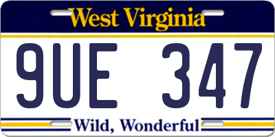 WV license plate 9UE347