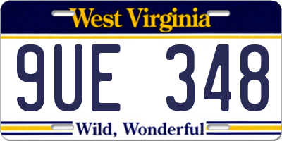 WV license plate 9UE348