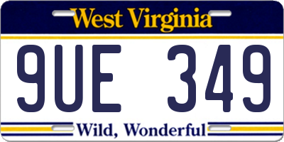 WV license plate 9UE349