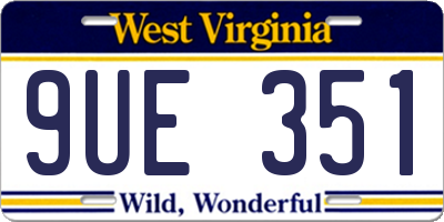 WV license plate 9UE351
