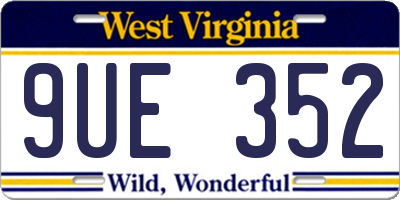 WV license plate 9UE352